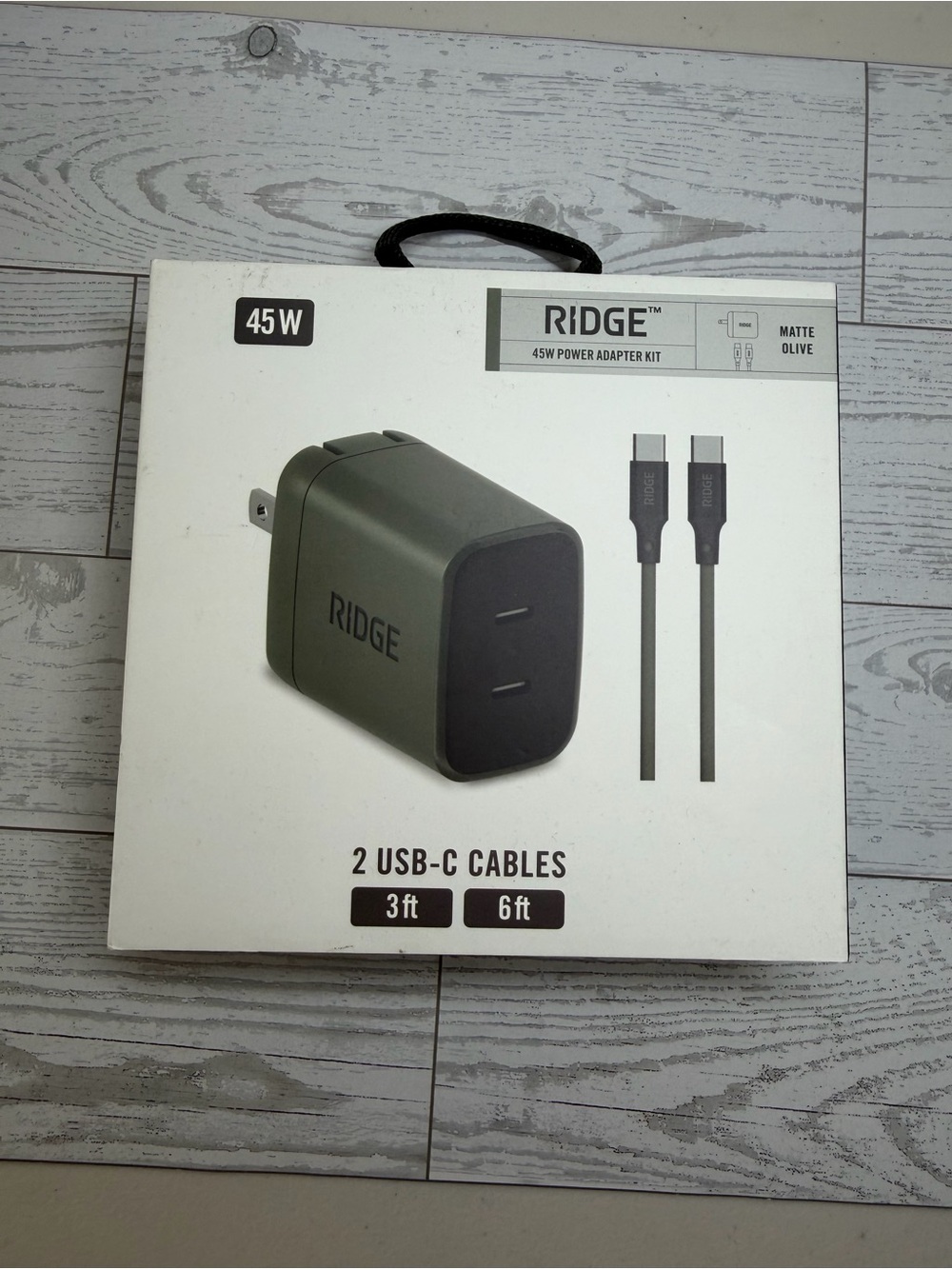 RIDGE WALL CHARGER | 45W POWER ADAPTER KIT | MATTE OLIVE